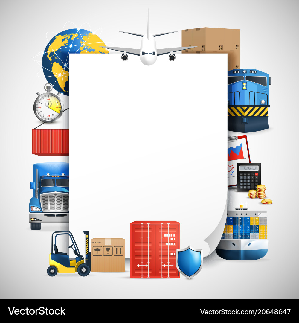 Logistic colored composition Royalty Free Vector Image