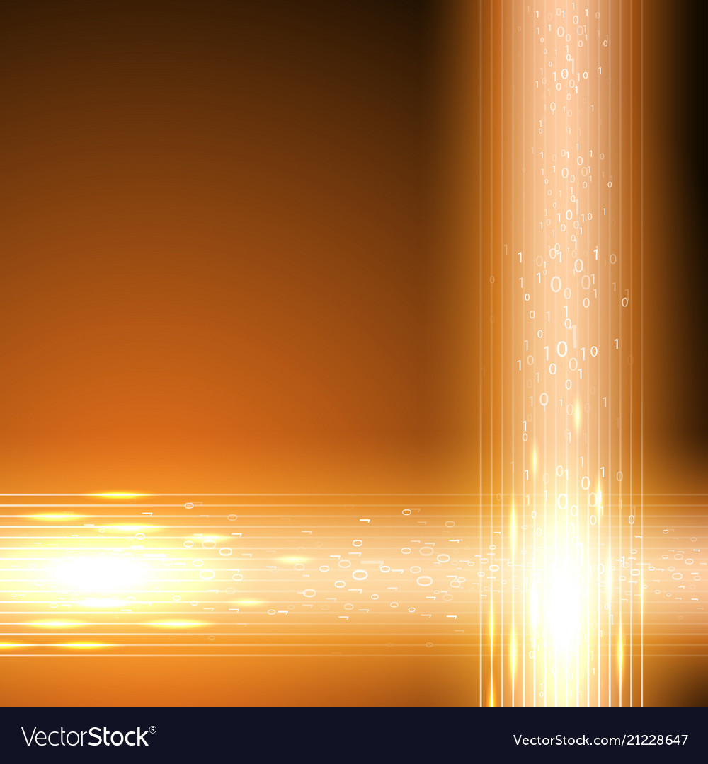 Orange background with stream of binary code