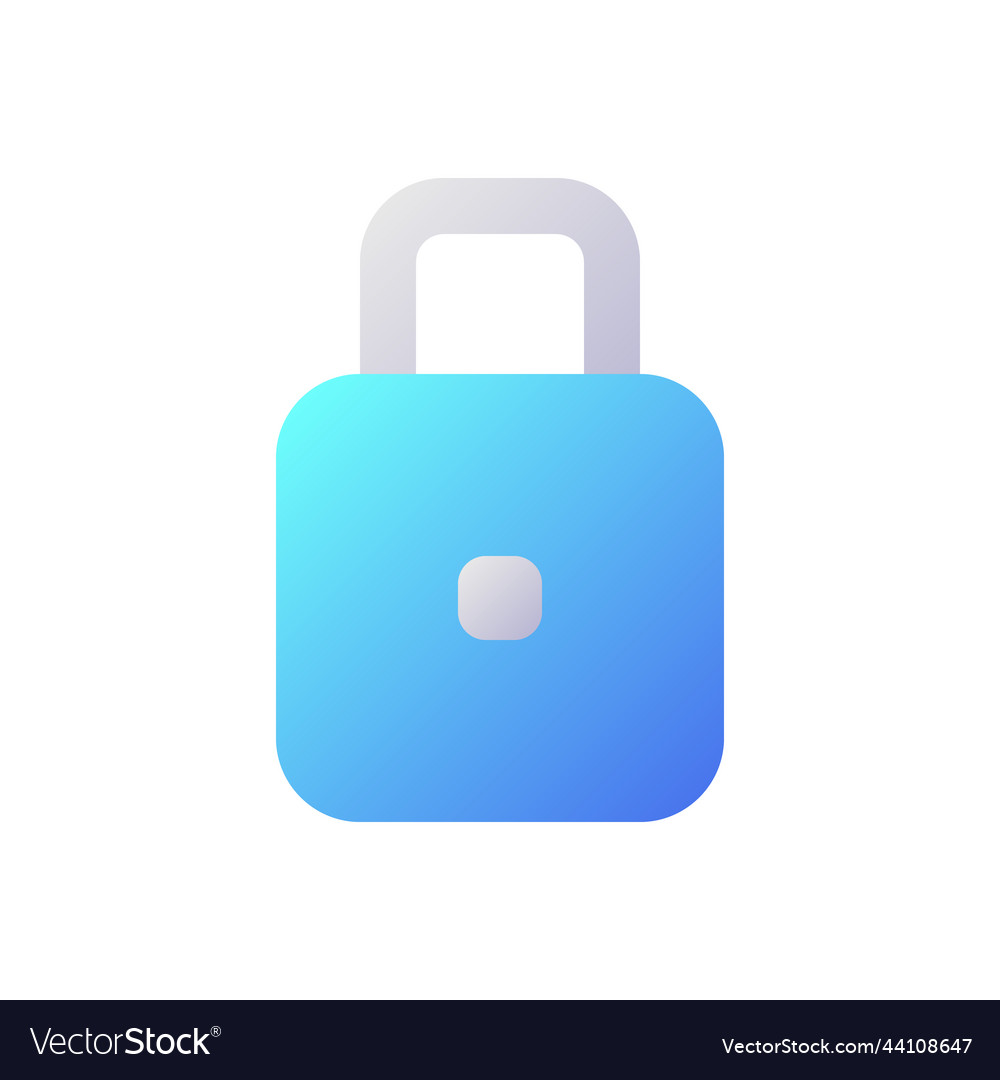 Padlock pixel perfect flat gradient two-color ui vector image Padlock pixel perfect flat gradient two-color ui