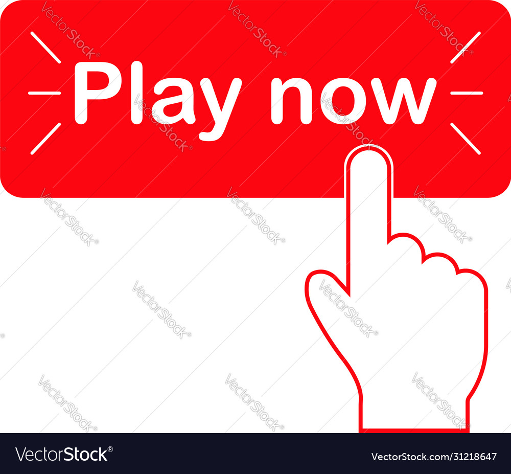 Play now button. Click on the red button. Vector 5724656 Vector Art at  Vecteezy