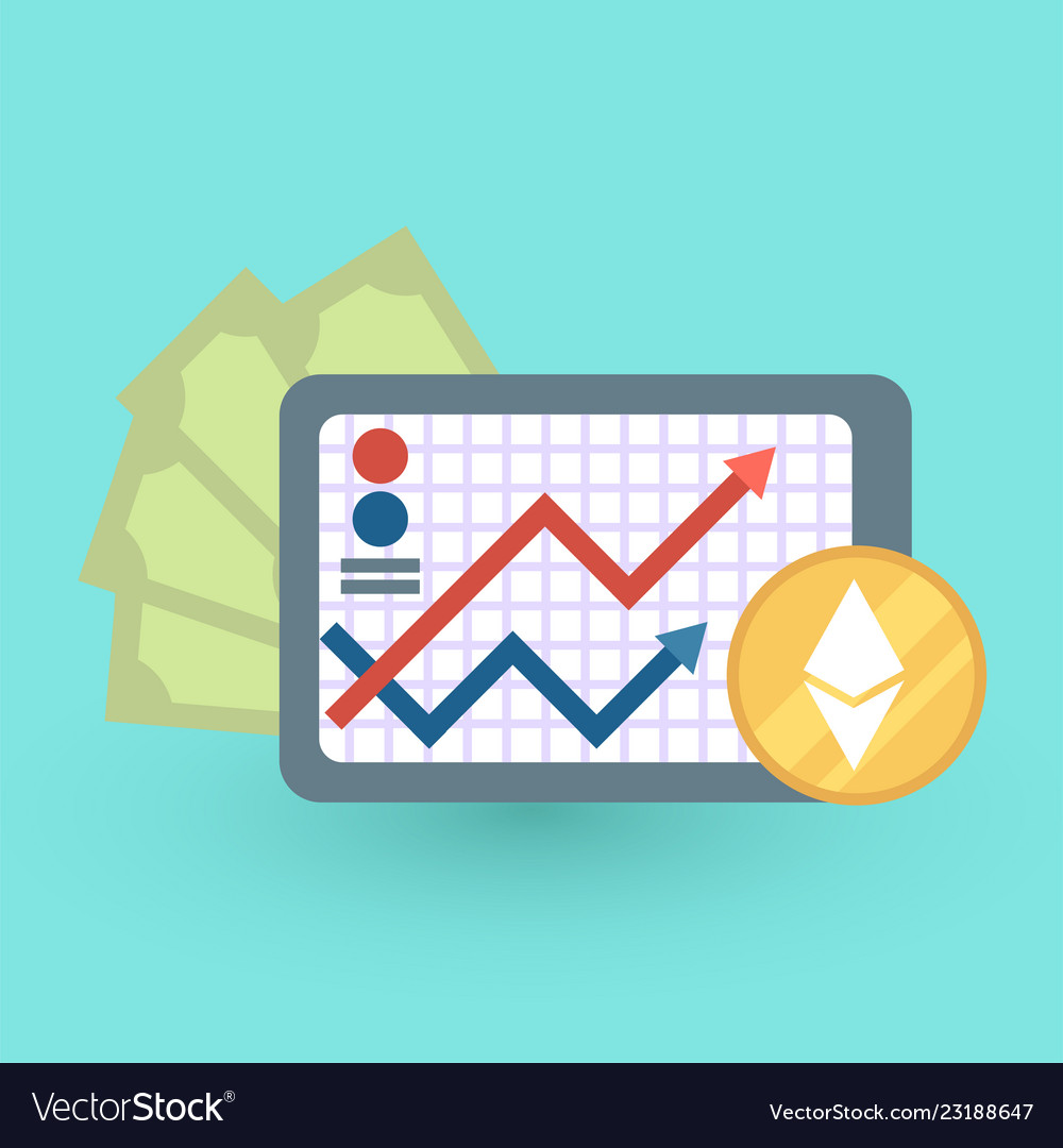 Set of icons with ico blockchain concept vector image Set of icons with ico blockchain concept