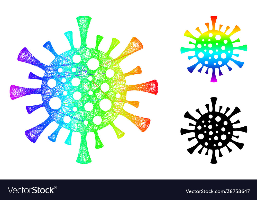 Spectrum net mesh gradient corona virus icon vector image Spectrum net mesh gradient corona virus icon