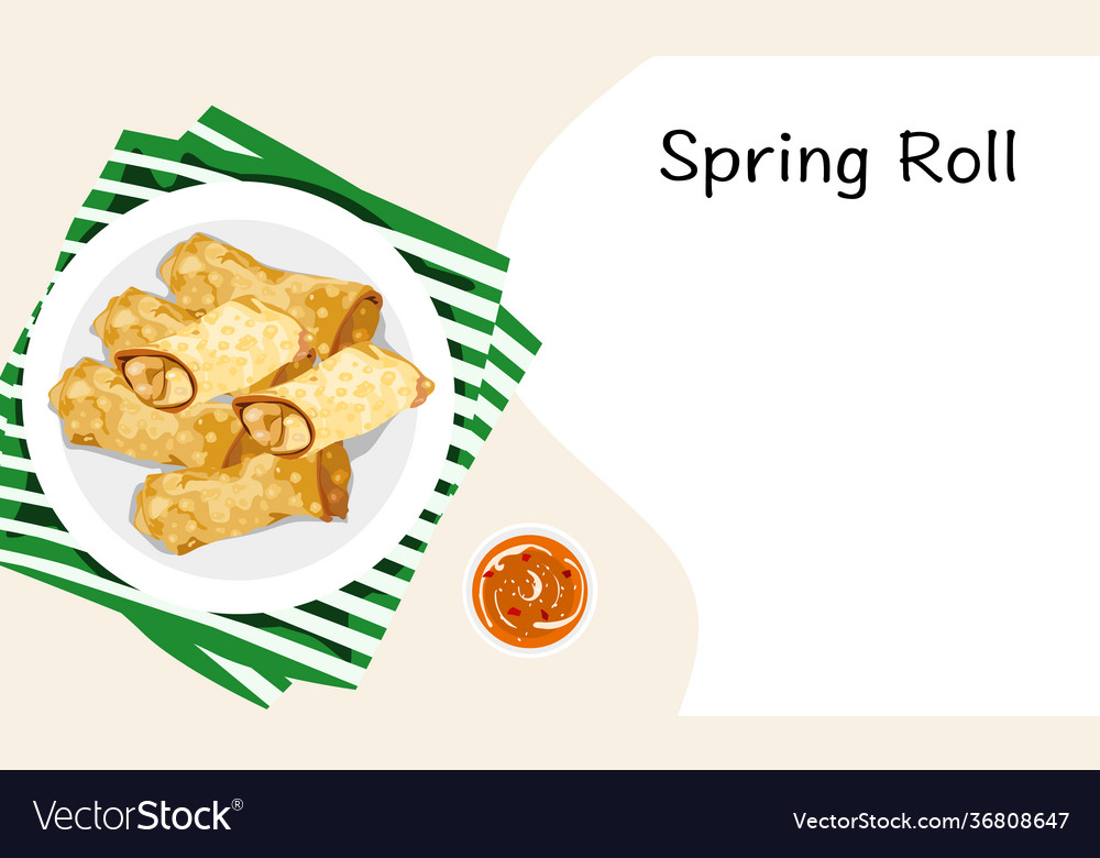 Spring roll isolated fried on dis