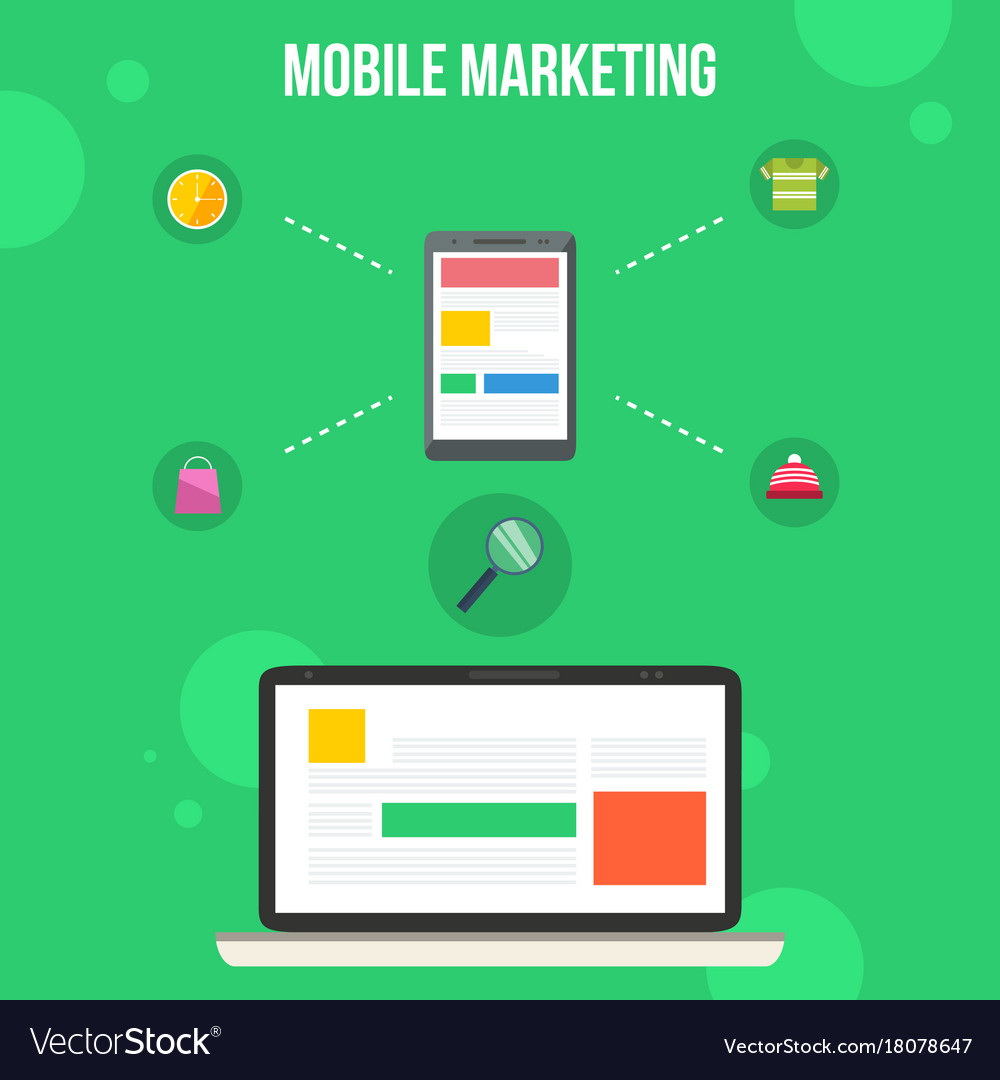 Style mobile marketing design flat