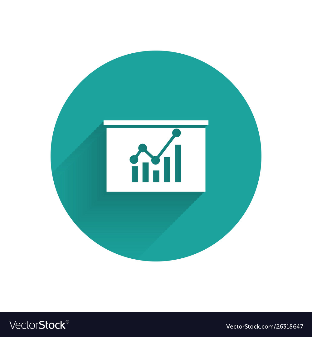 White board with graph chart icon isolated