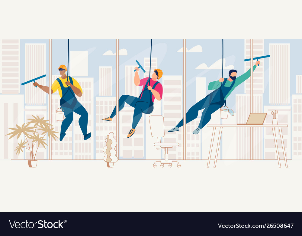 Fensterreinigung Service auf Hochbau
