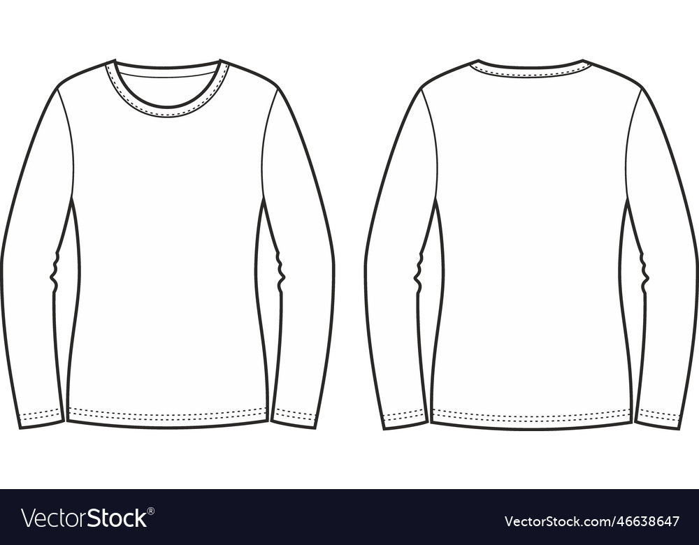 Womens jumper front and back Royalty Free Vector Image