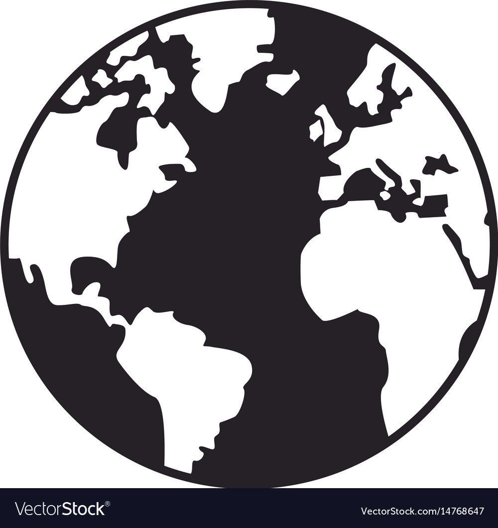 World map earth globes cartography continents Vector Image