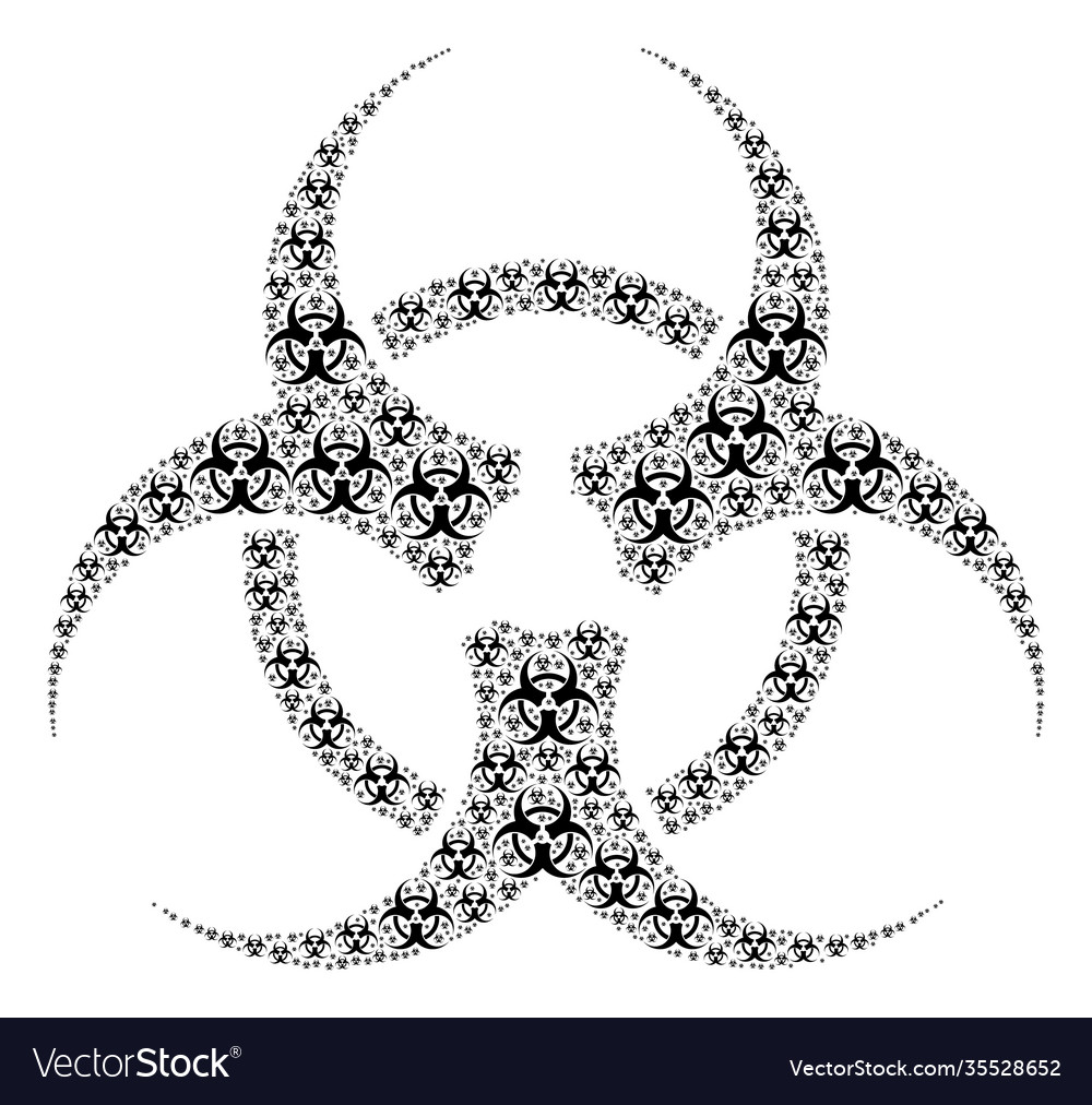 Biohazard icon recursive composition vector image Biohazard icon recursive composition