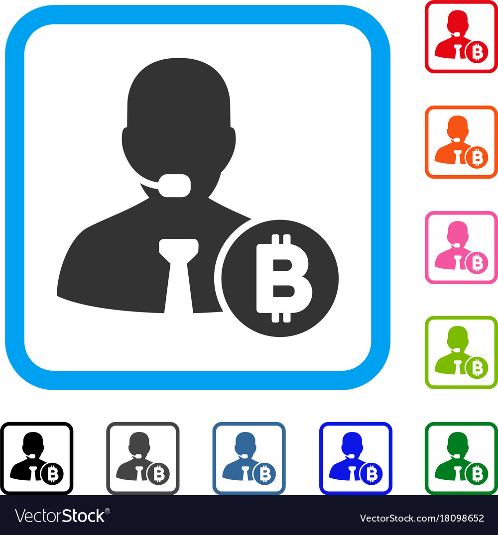 Bitcoin call operator framed icon