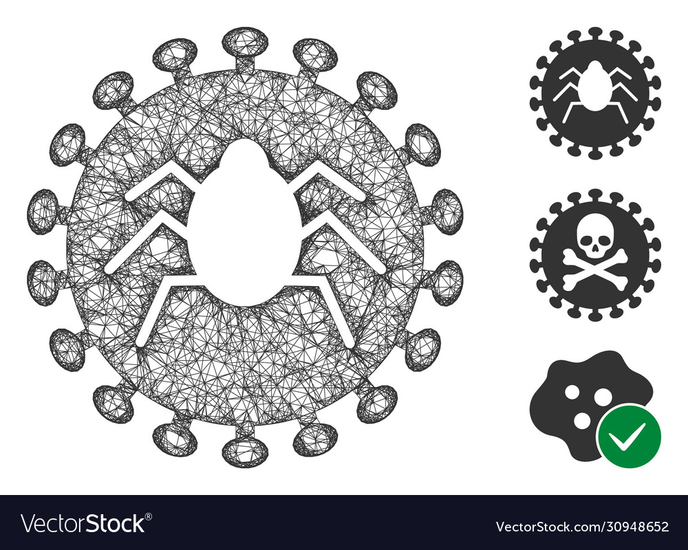 Bug virus polygonal web mesh vector image Bug virus polygonal web mesh