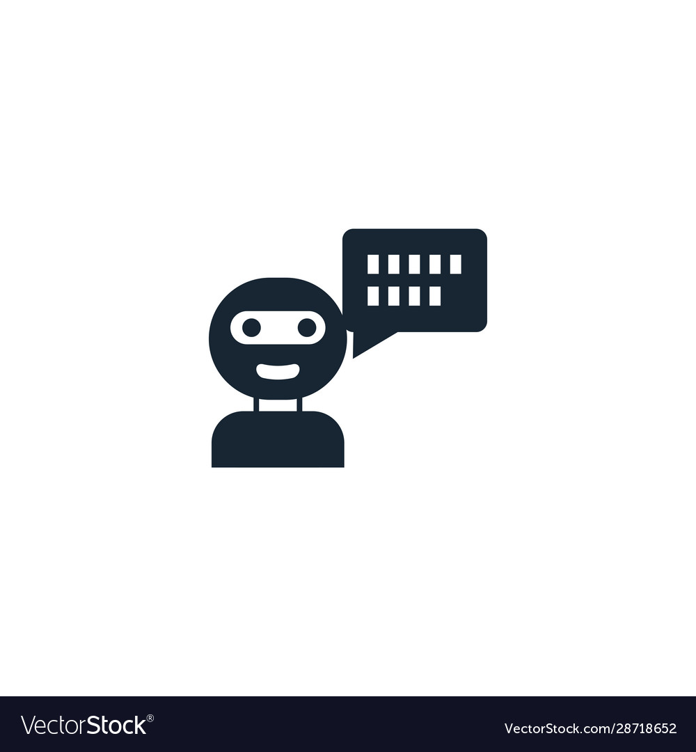 Chat bot creative icon from artificial