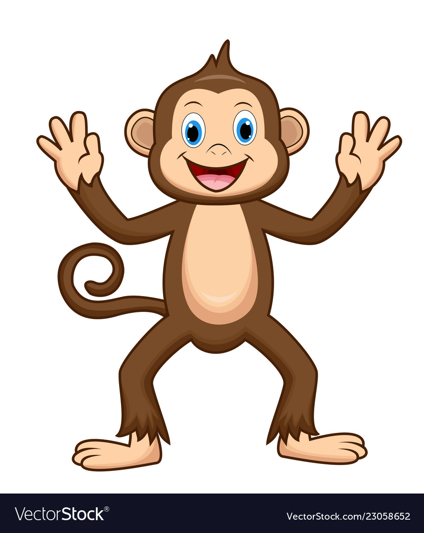 Cute monkey cartoon Royalty Free Vector Image - VectorStock