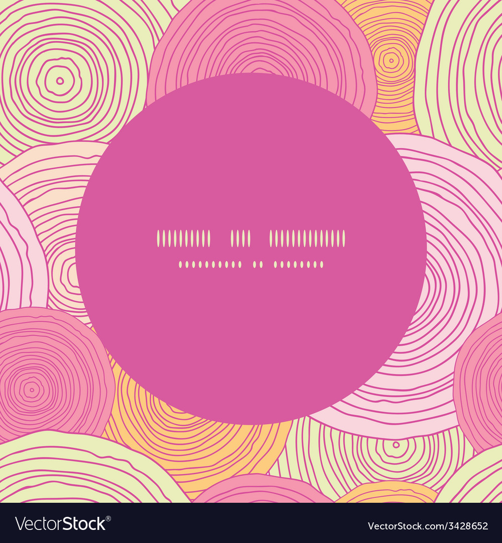 Doodle circle texture frame seamless pattern