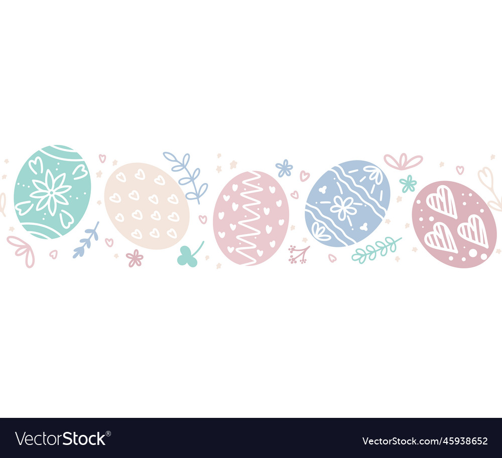 Easter eggs seamless border