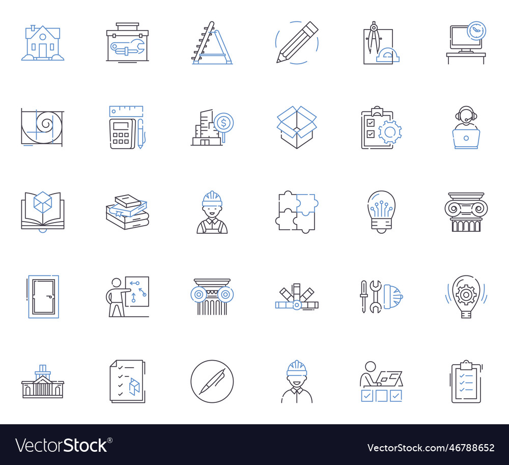 Effective output line icons collection efficiency Vector Image Effective output line icons collection efficiency