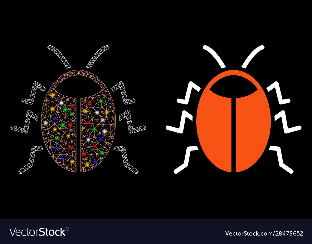 Flare mesh network bug icon with spots