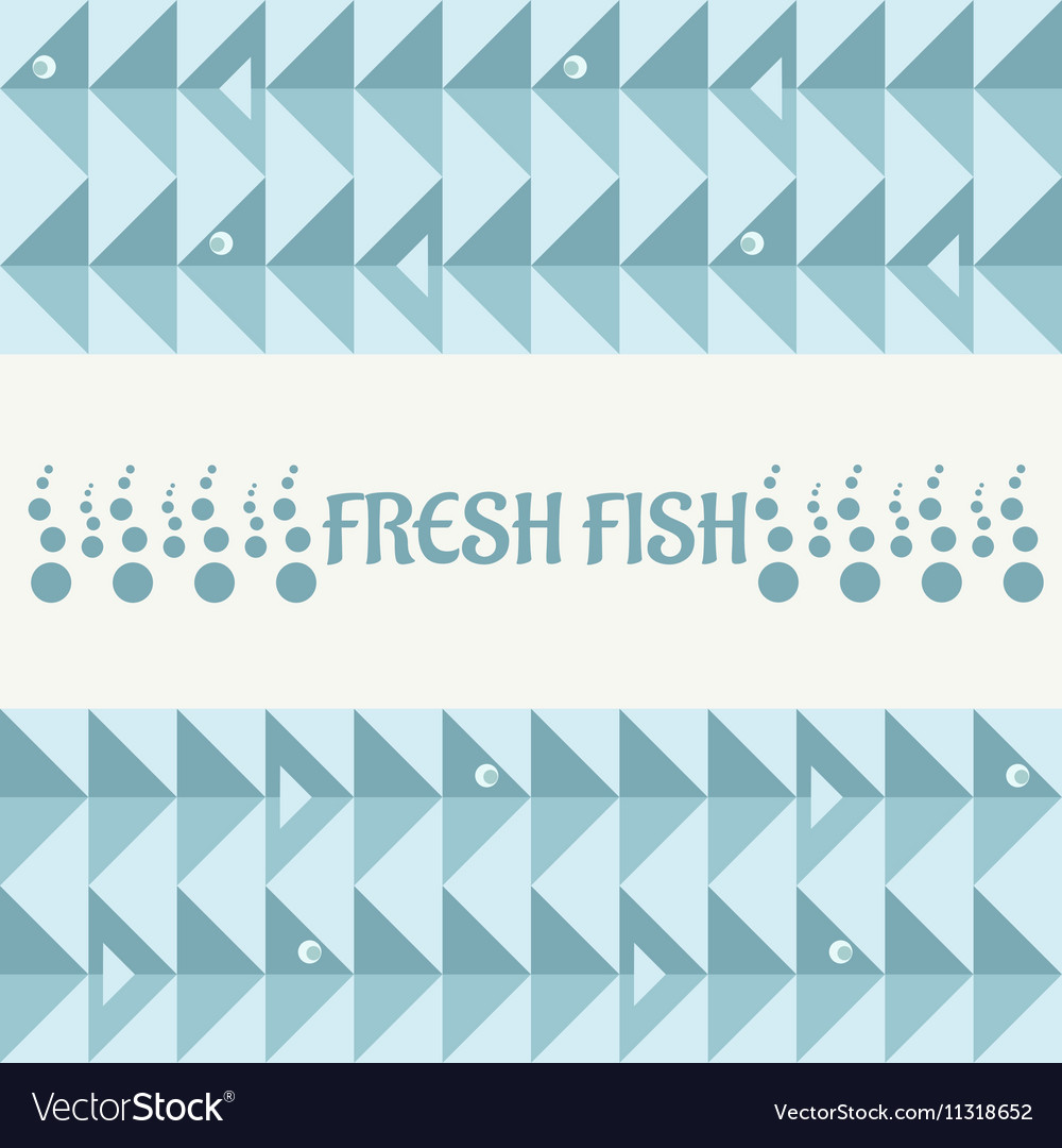 Geometry pattern with triangle fish and bubbles