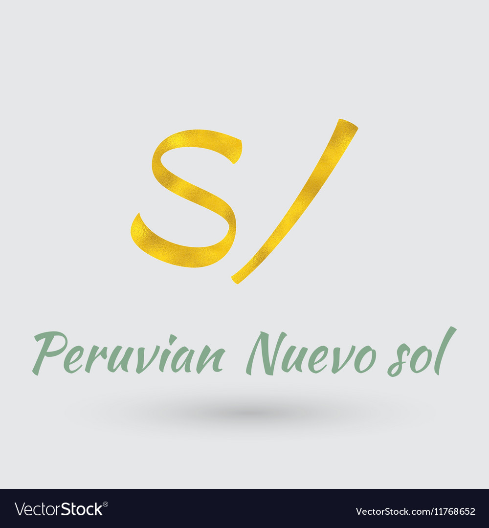 Golden symbol of the peruvian nuevo sol Royalty Free Vector