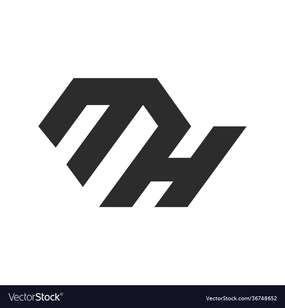 Initial letter mh logo or hm logo design Vector Image