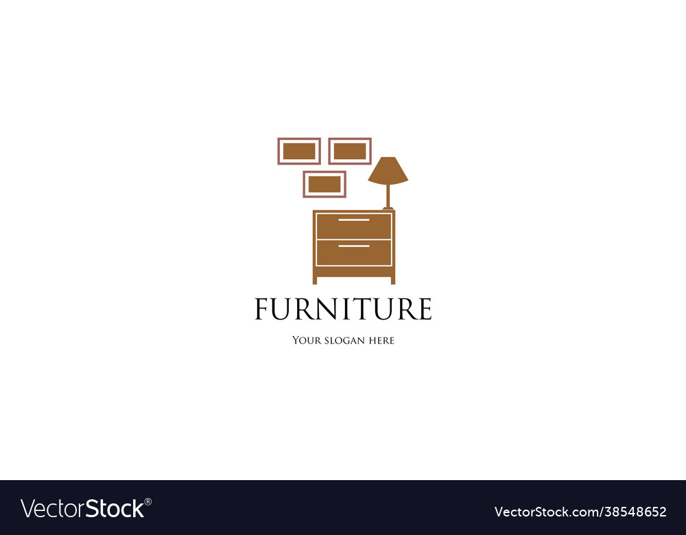 Interior minimalist room gallery furniture logo Vector Image