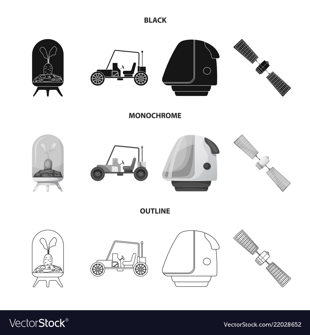 Isolated object of mars and space sign collection vector image Isolated object of mars and space sign collection