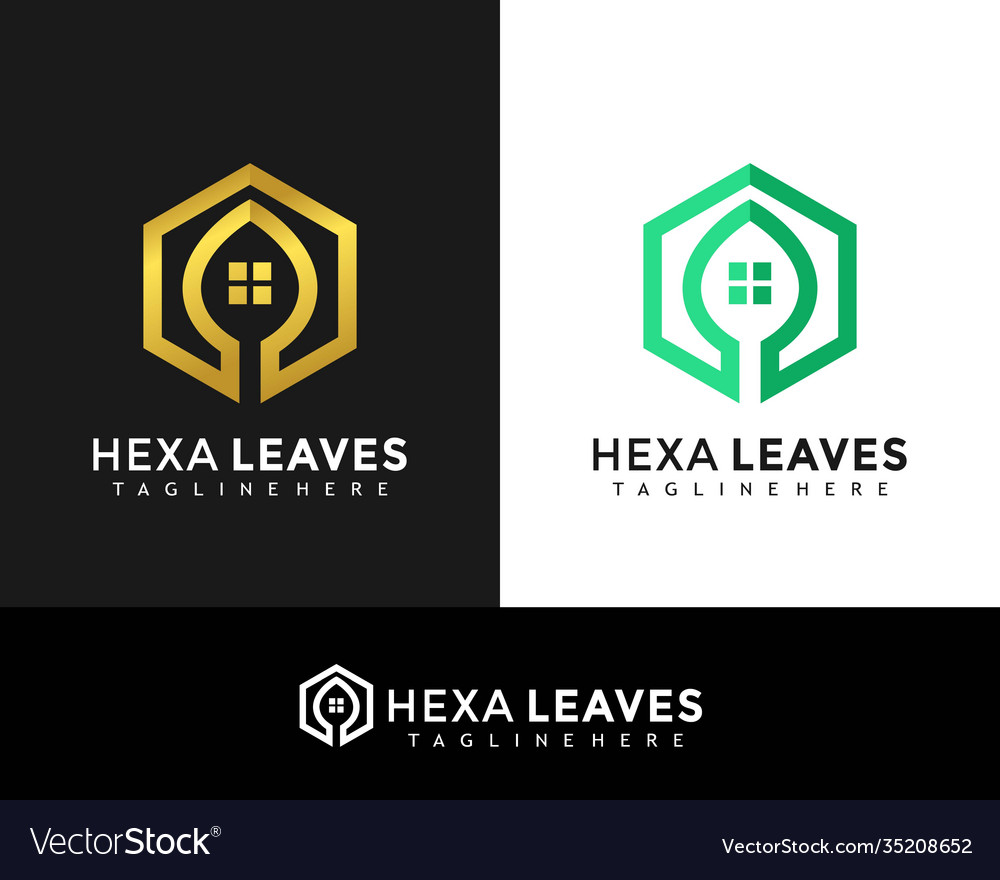 Modern creative hexa leaves logo design