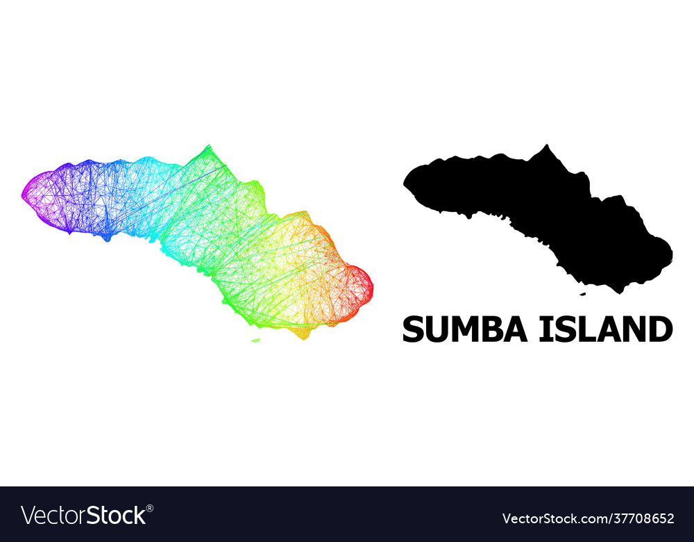 Net map sumba island with spectrum gradient Vector Image Net map sumba island with spectrum gradient