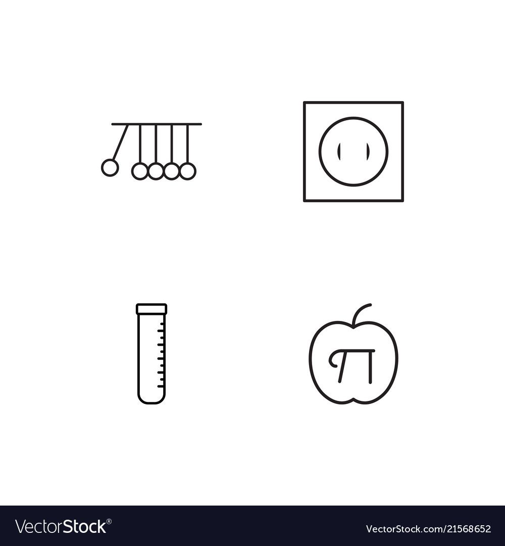 Science linear icons set simple outline