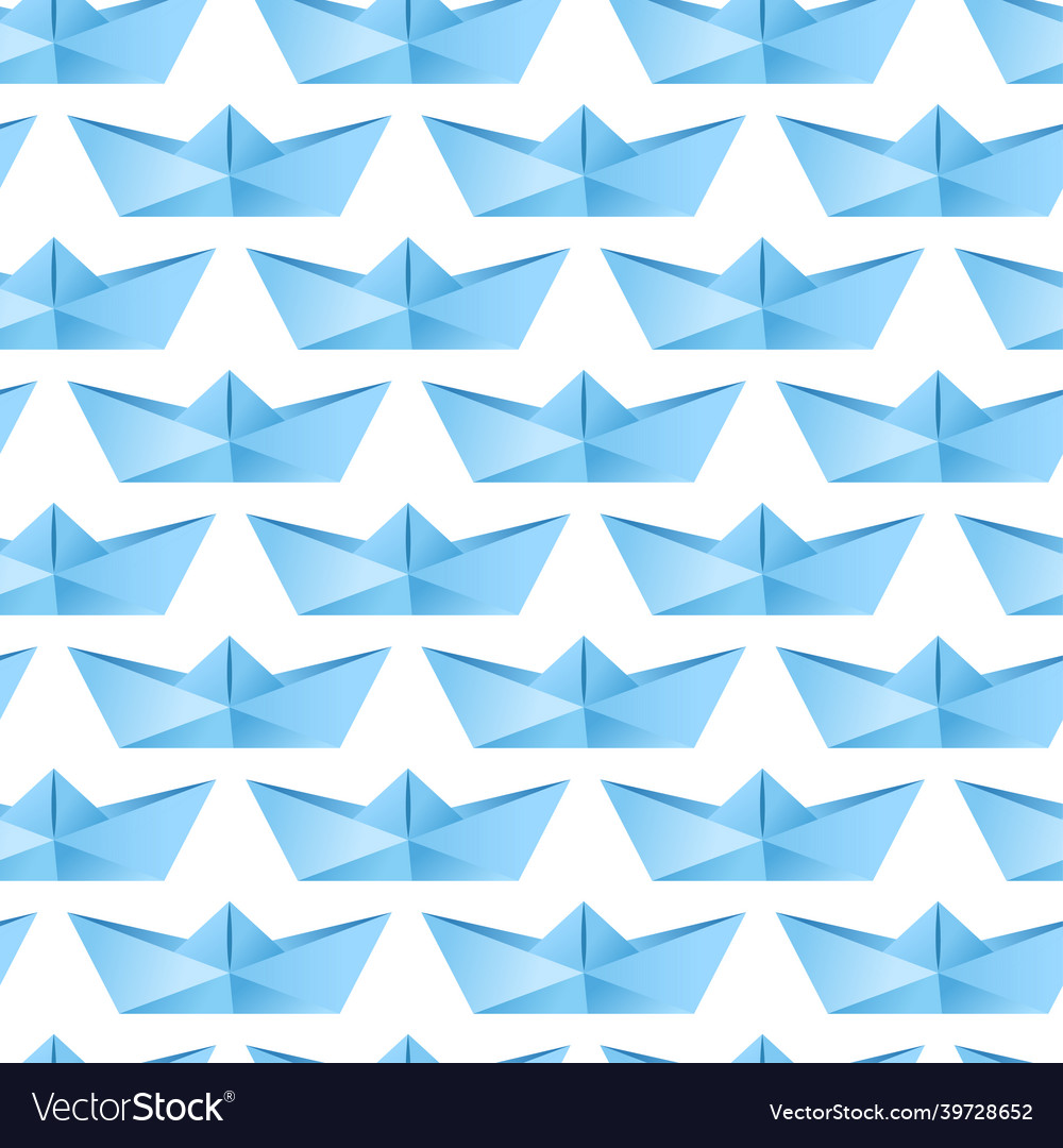 Seamless pattern with origami boats