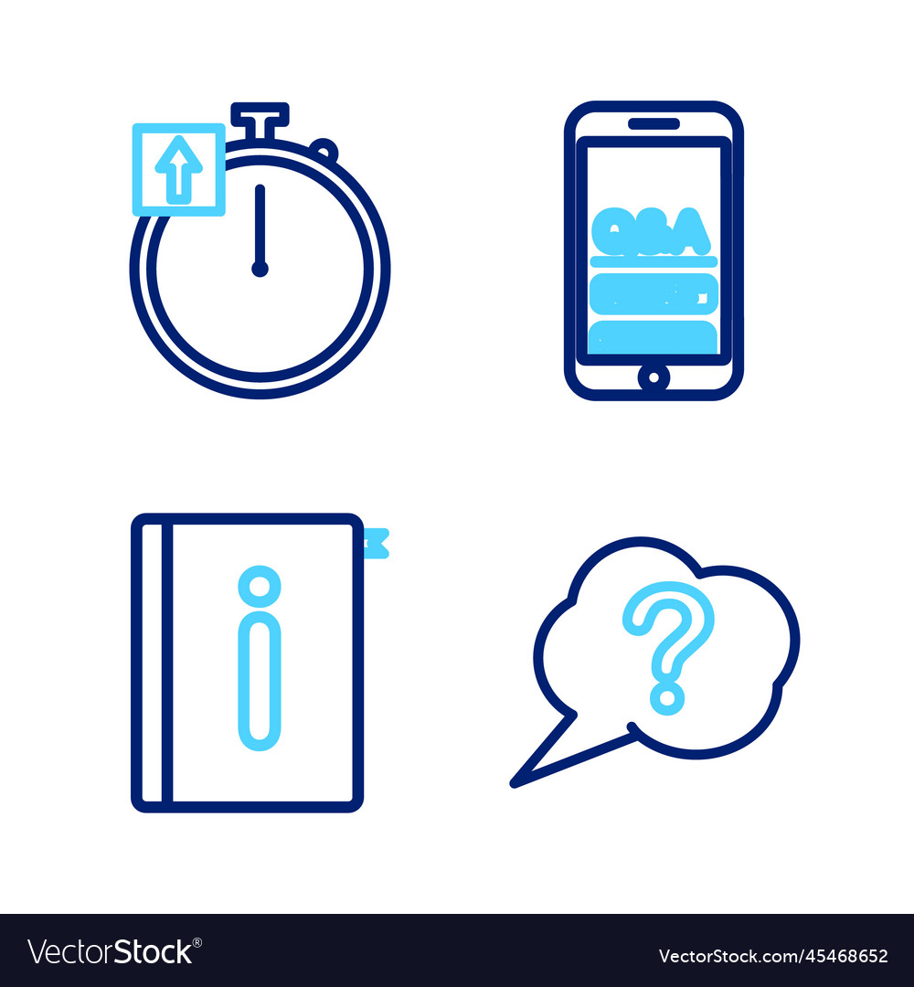 Set line speech bubble question user manual