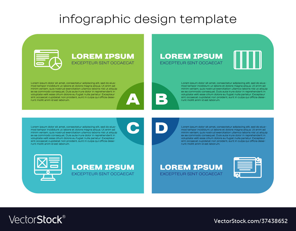 Set line ui or ux design website statistic vector image Set line ui or ux design website statistic