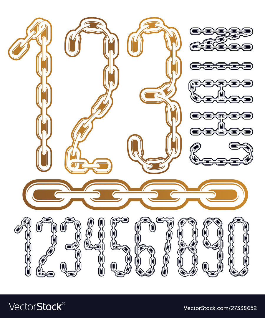 Set numbers from 0 to 9 cool numerals for use vector image Set numbers from 0 to 9 cool numerals for use