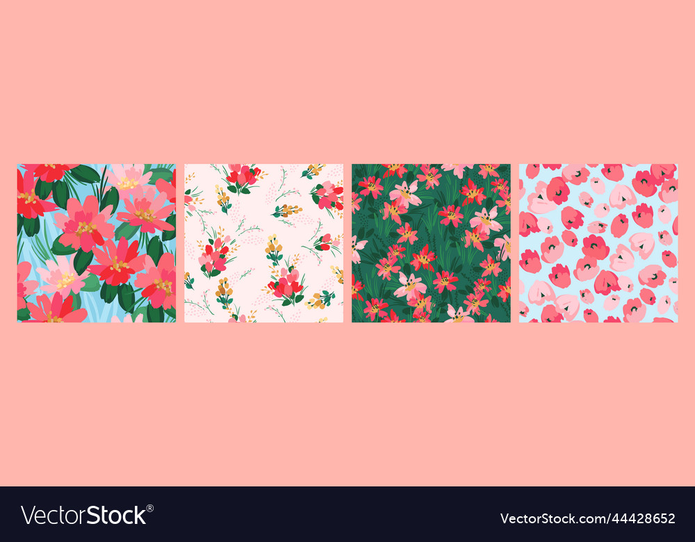 Set of lforal seamless patterns design