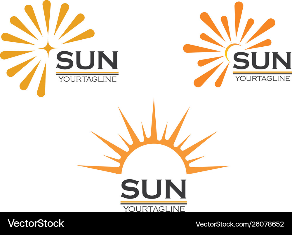 Sun logo icon Royalty Free Vector Image - VectorStock