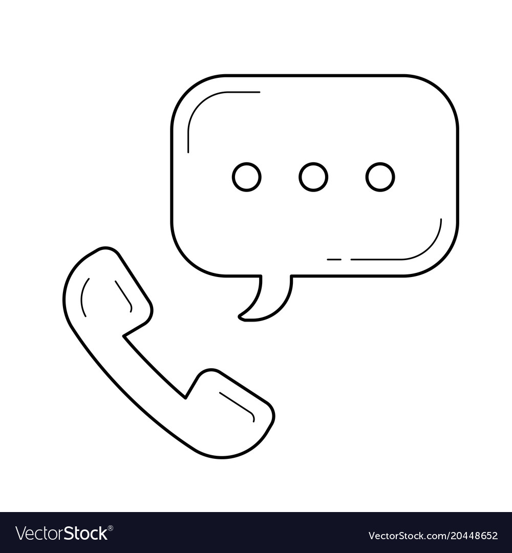 Telephone receiver line icon Royalty Free Vector Image