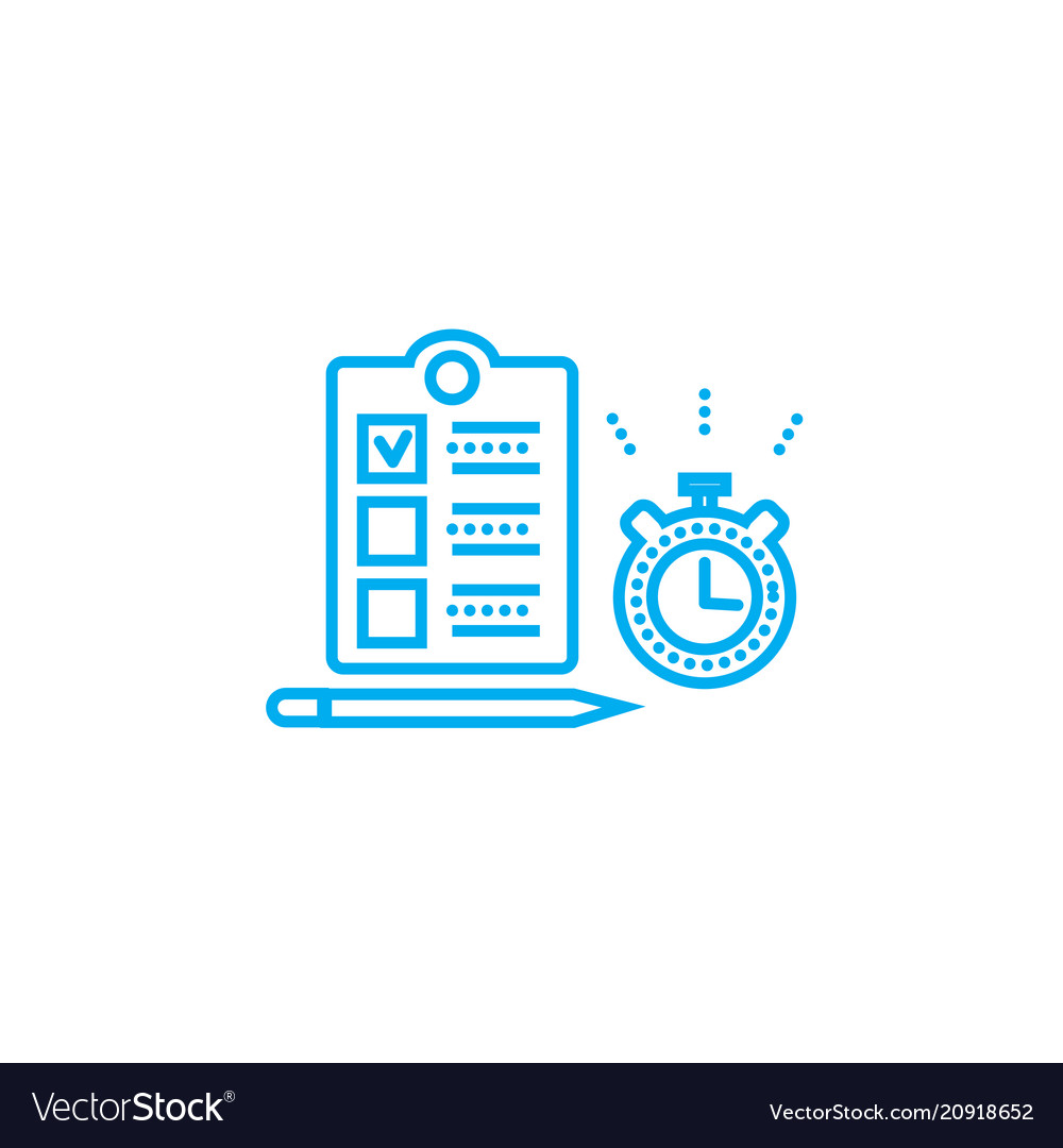 Timing for tasks linear icon concept Vector Image Timing for tasks linear icon concept
