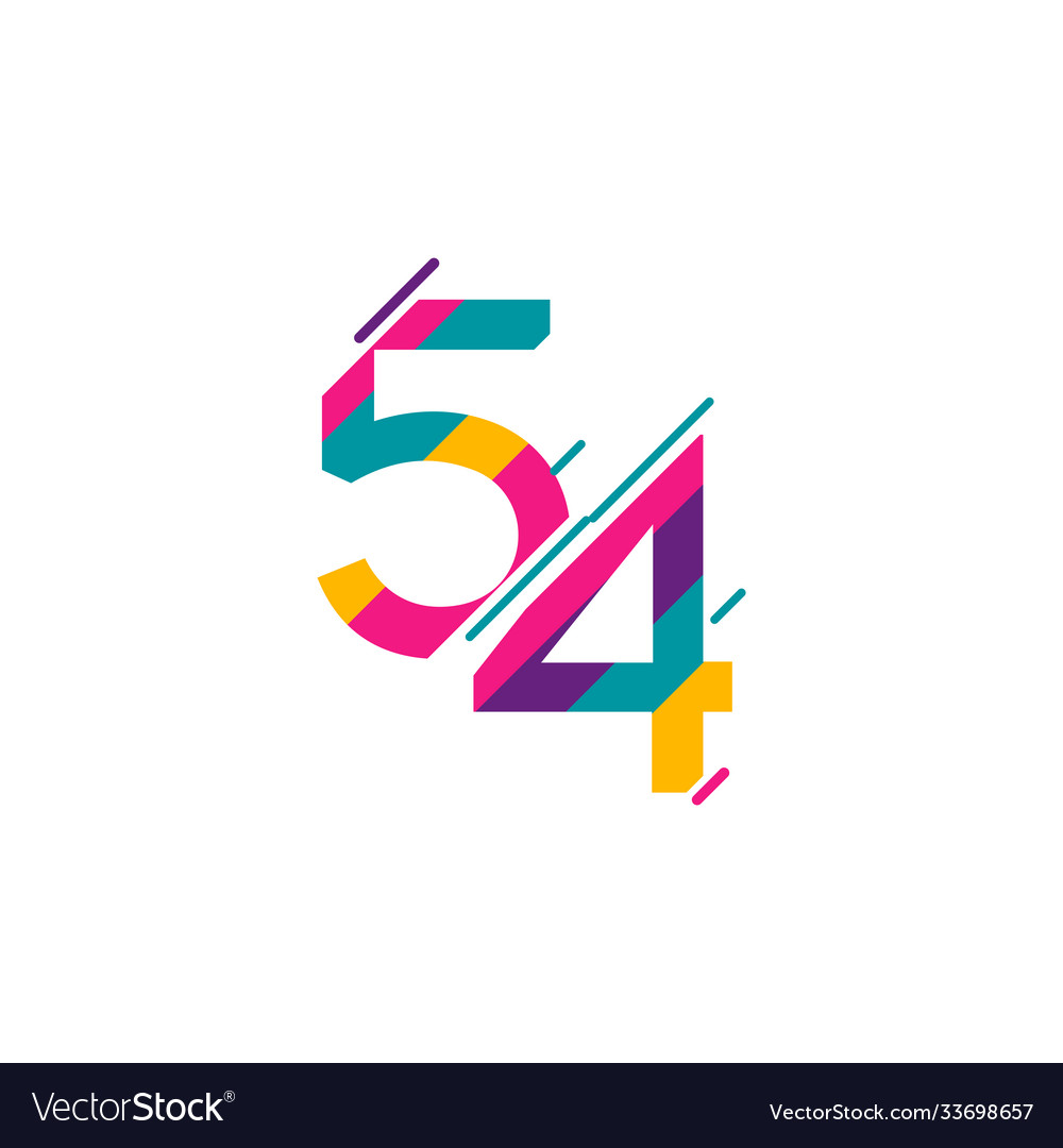 54 years anniversary celebration template design Vector Image