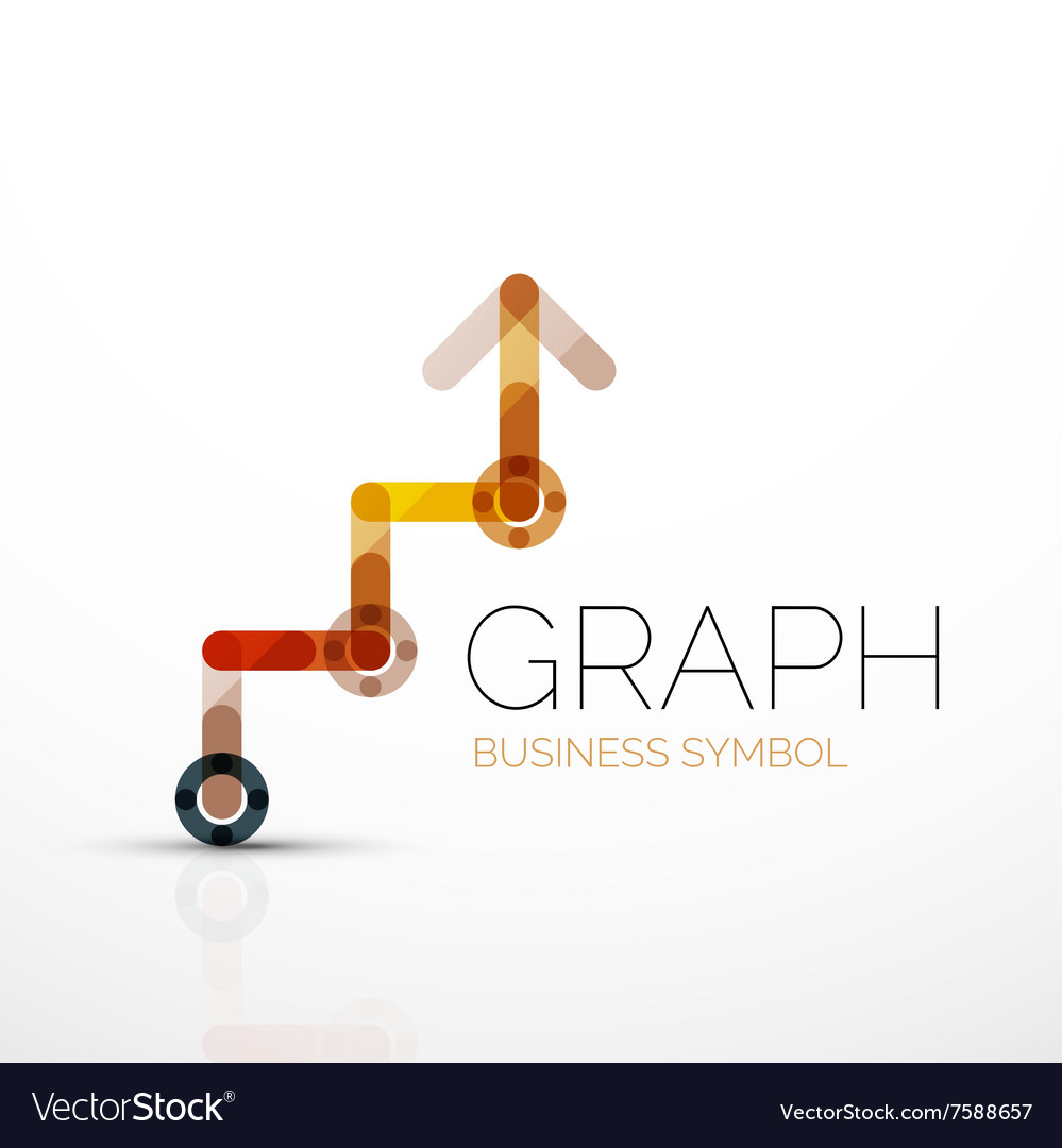Abstract logo idea linear chart or graph