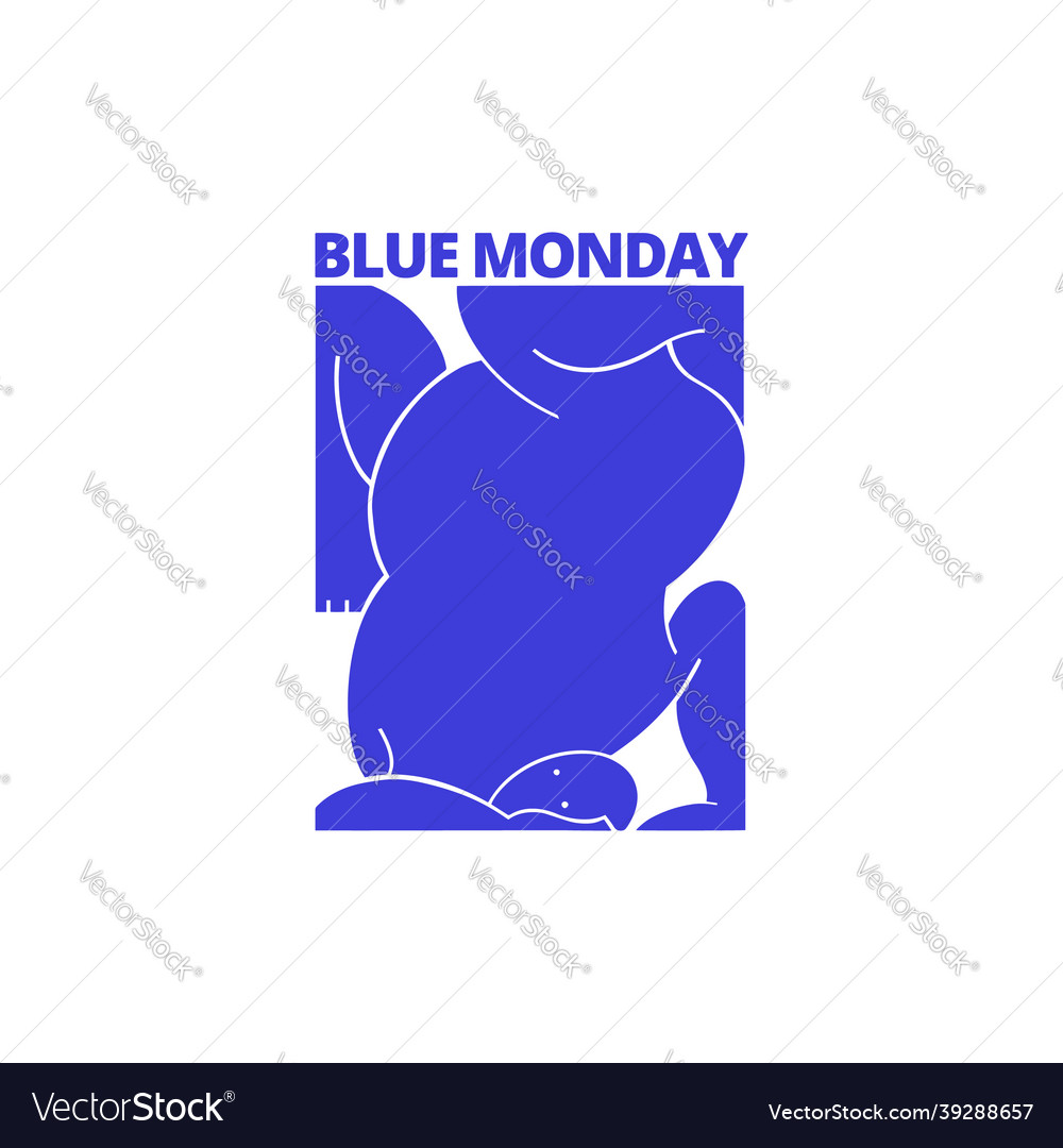 Blue monday poster mockup for print