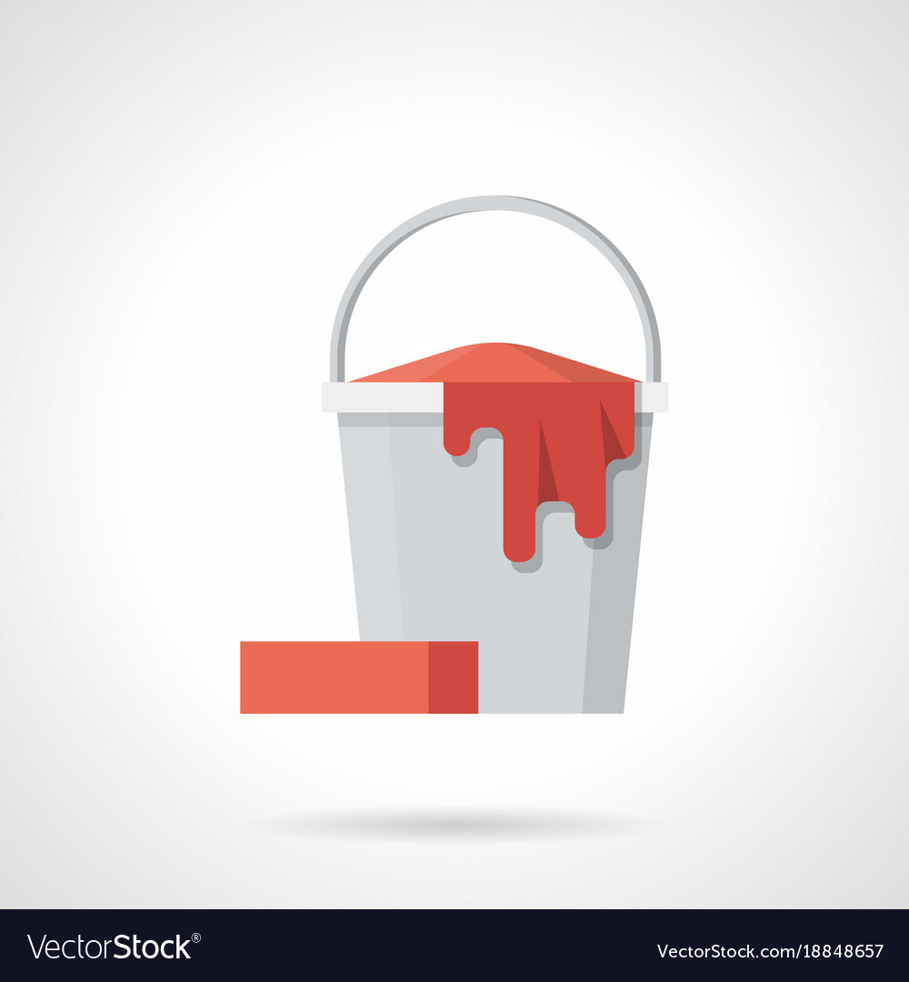 Cleaning bucket flat color icon