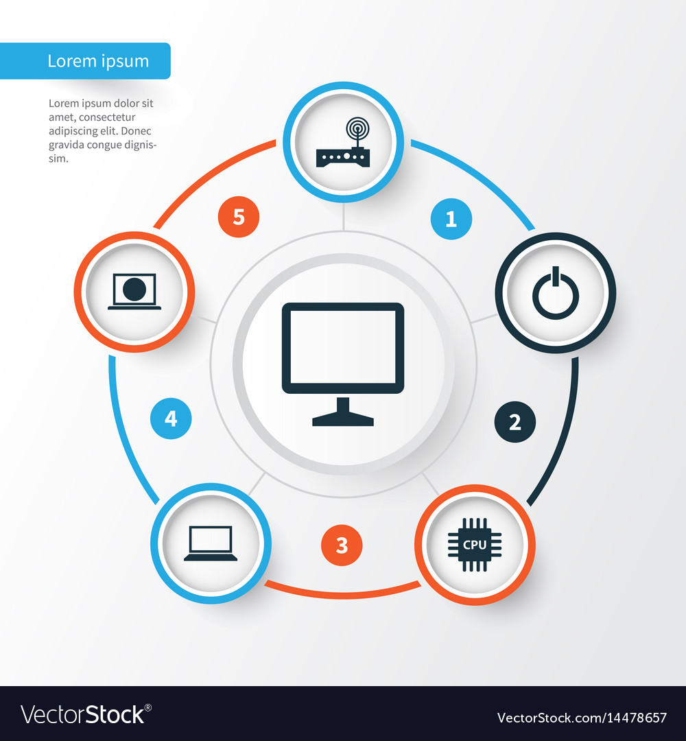 Computer icons set collection of router web