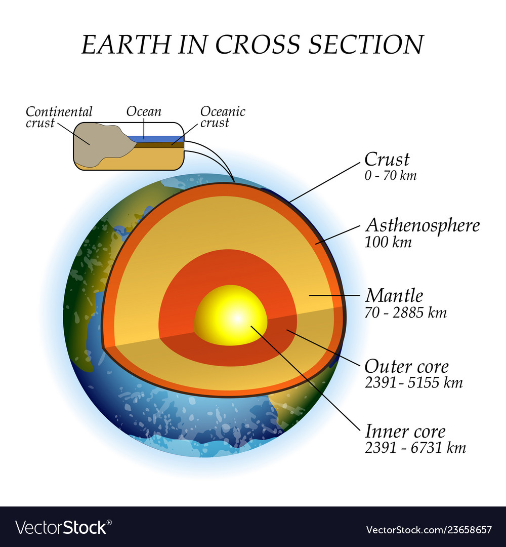 Earth structure Royalty Free Vector Image - VectorStock