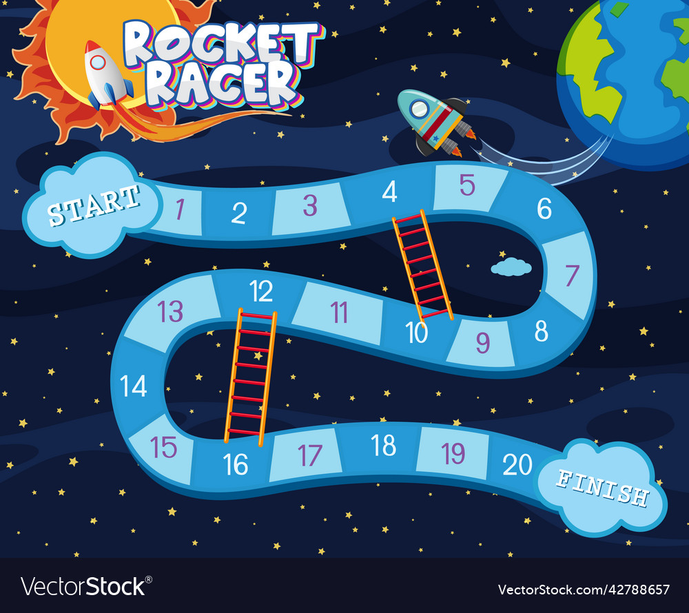 Game template with space theme background vector image Game template with space theme background