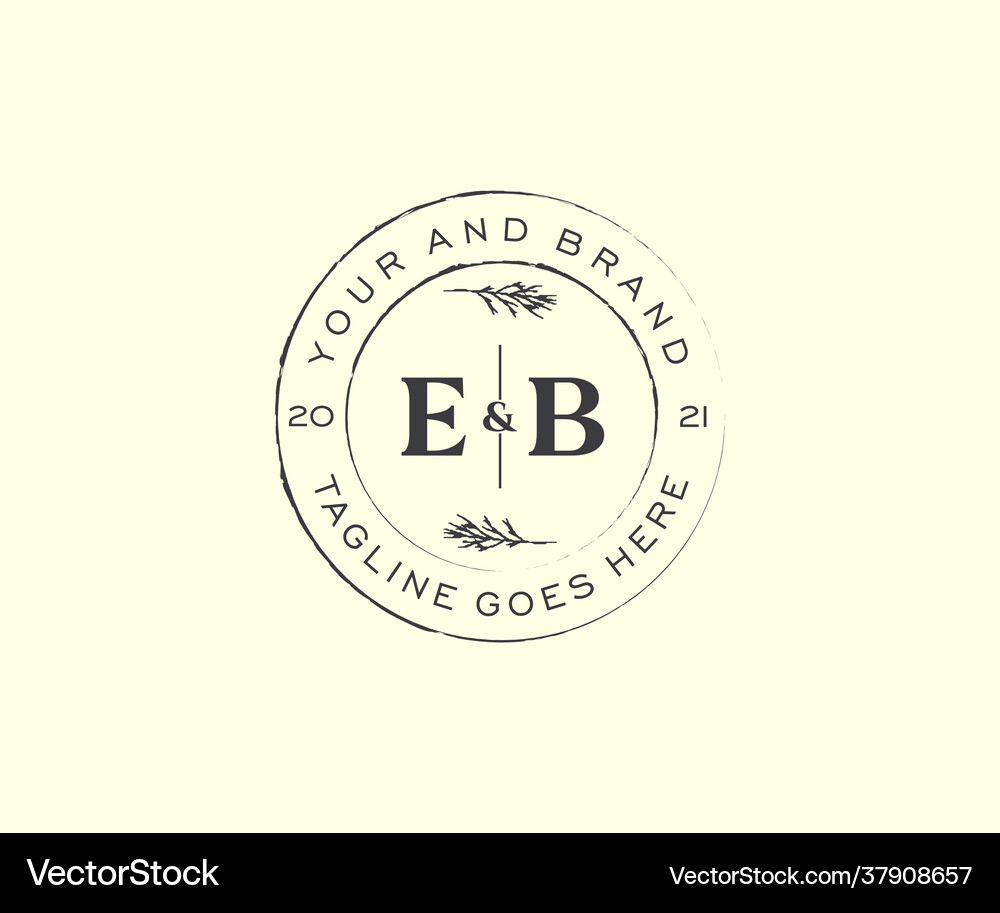 Initial letters floral frames botanical Royalty Free Vector
