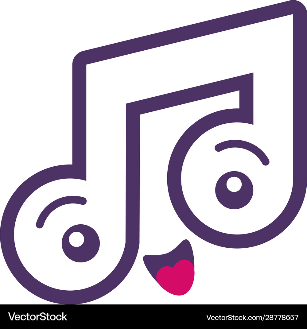 Kawaii music note cartoon design Royalty Free Vector Image