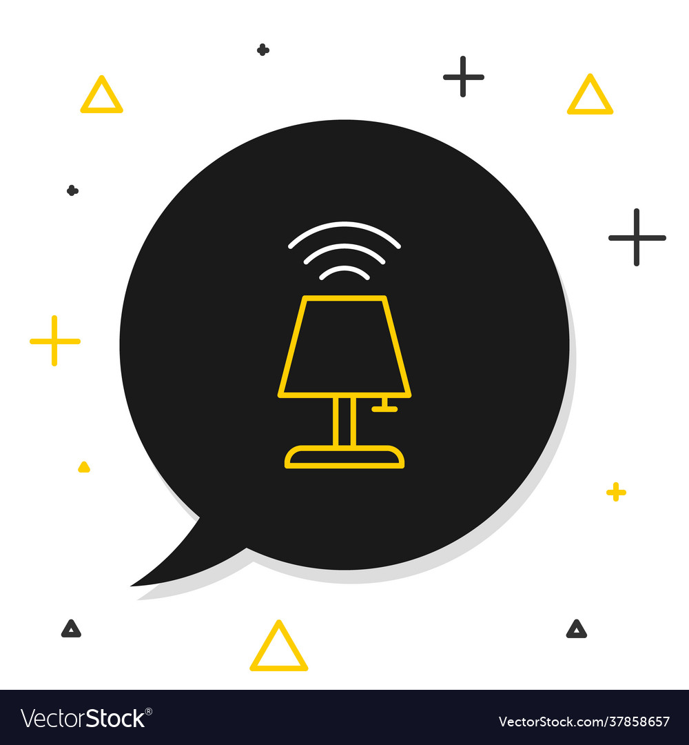 Line smart table lamp system icon isolated Vector Image Line smart table lamp system icon isolated