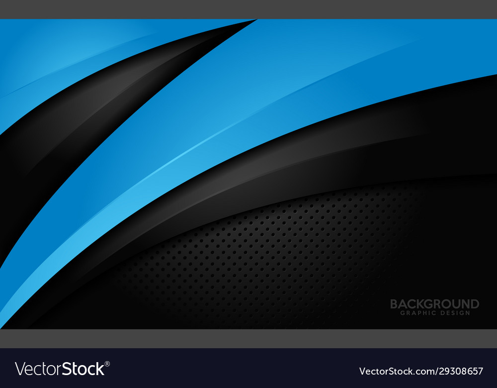 Modern blue and black contrast corporate waves