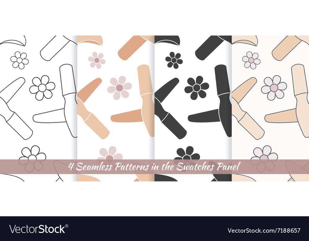 Seamless patterns with thai massage spa elements