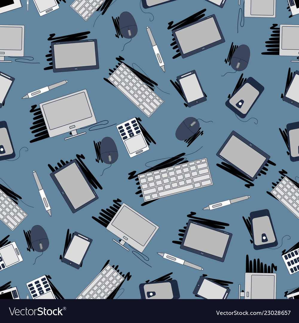 Seamless repeating pattern consisting of computer Vector Image